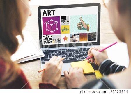 Girls Teamwork Design Planning Concept Girls Teamwork Design Planning Concept 25123794