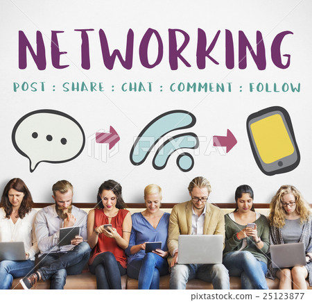 圖庫照片: social media networking online communication connect