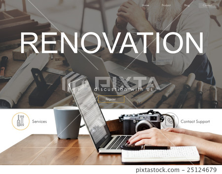 Renovation Repair Construction Design Website Concept 25124679
