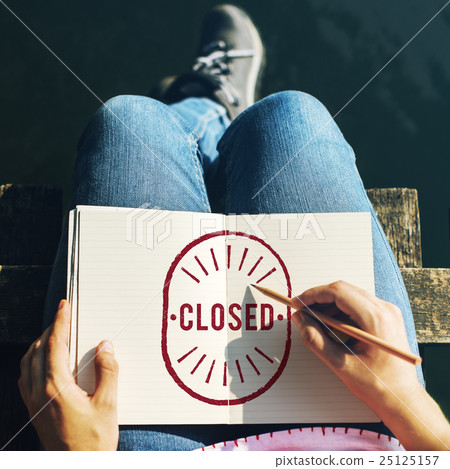 Closed Done Finished Sealed Unavailable Graphic Concept 25125157
