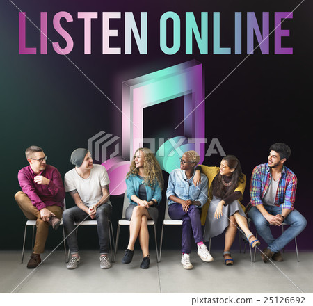 Digital Music Streaming Multimedia Entertainment Online Concept 25126692