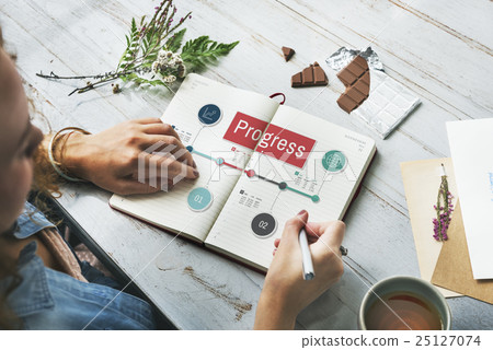 Progress Stock Figures Timeline Concept Progress Stock Figures Timeline Concept 25127074