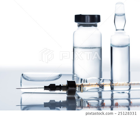 medicament in a glass vial and syringe 25128331
