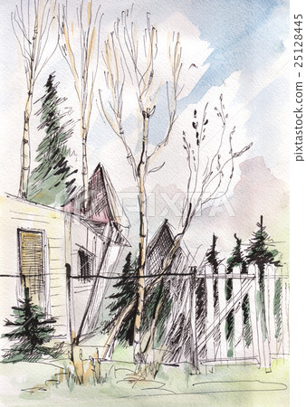 Instant sketch, fence and gate Instant sketch, fence and gate 25128445