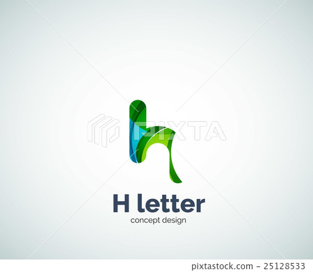Abstract H geometric letter logo template - Stock Illustration ...