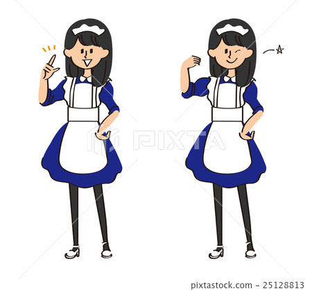 Stock Illustration: maid costume, maid, vector