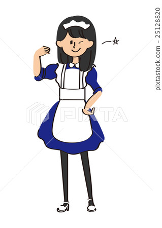 Stock Illustration: maid costume, maid, vector