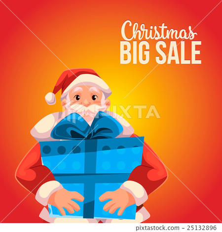 Christmas sale banner with cartoon Santa Claus 25132896