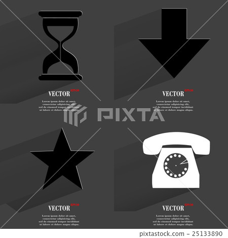 Set of fashionable icons, trending symbols. Flat d Set of fashionable icons, trending symbols. Flat d 25133890