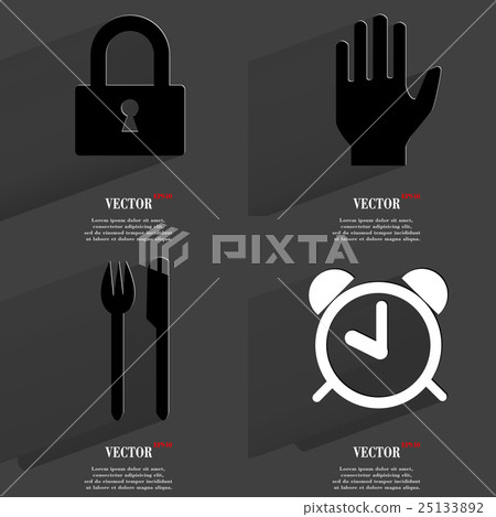 Set of fashionable icons, trending symbols. Flat d 25133892