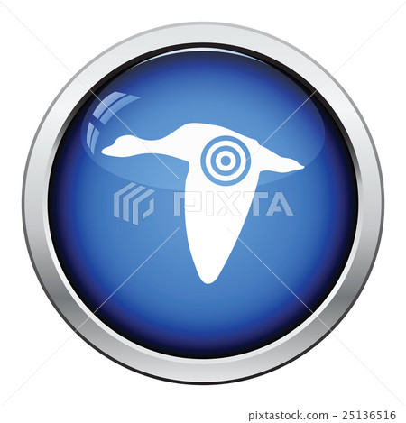 Flying duck  silhouette with target  icon 25136516