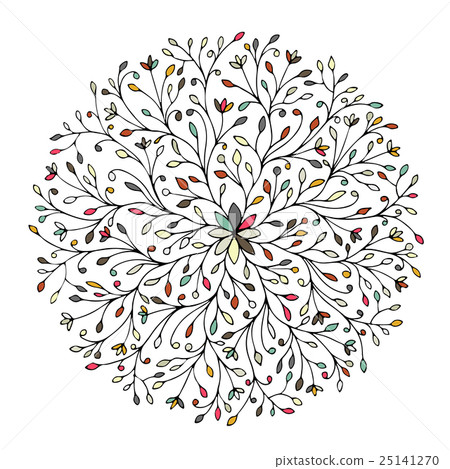 Floral circle ornament, hand drawn sketch for your Floral circle ornament, hand drawn sketch for your 25141270
