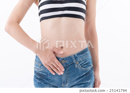 年輕的女士,肚子神清氣爽 年輕的女士,肚子神清氣爽 25141794