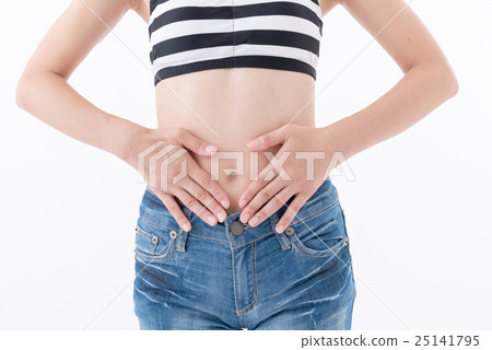 年輕的女士,肚子神清氣爽 年輕的女士,肚子神清氣爽 25141795