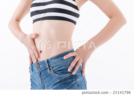 年輕的女士,肚子神清氣爽 年輕的女士,肚子神清氣爽 25141796