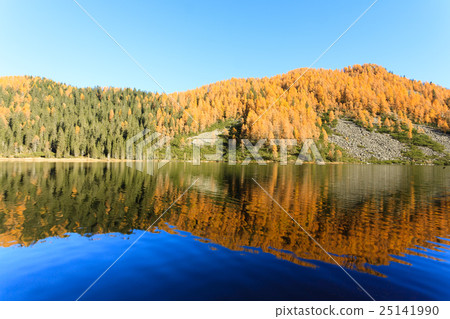 Autumn landscape from mountain lake 25141990