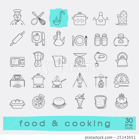 Set of premium quality food and cooking icons. Set of premium quality food and cooking icons. 25143651