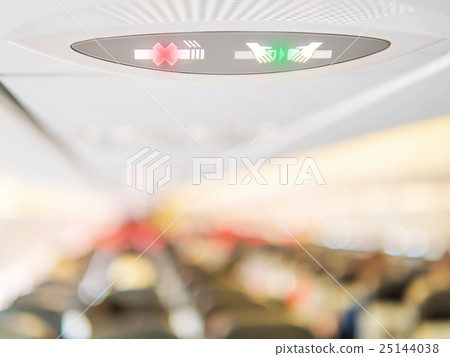 Blurred passengers and seats in an airplane 25144038