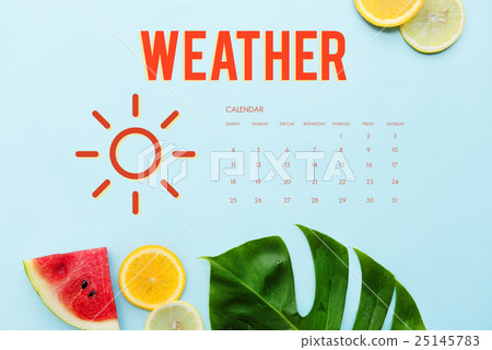 Summer Calendar Schedule Fun Happiness Concept 25145783