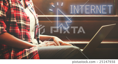 Digital Internet Connection Icon Mouse Pointer Concept Digital Internet Connection Icon Mouse Pointer Concept 25147938