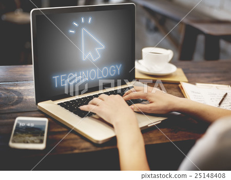 Digital Internet Connection Icon Mouse Pointer Concept Digital Internet Connection Icon Mouse Pointer Concept 25148408