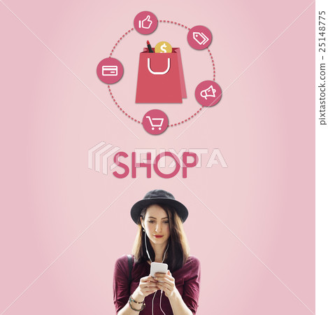 Shopping Online Buy Sale Shopahoslics Concept 25148775