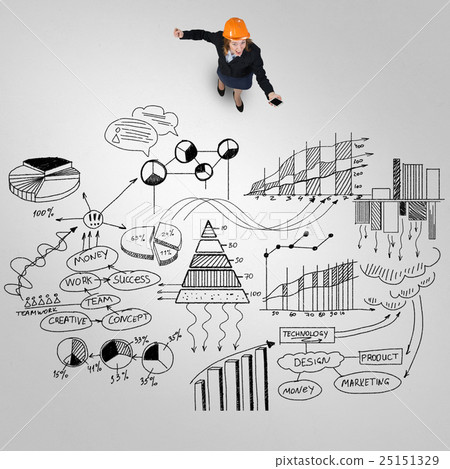 Woman builder with mobile phone Woman builder with mobile phone 25151329