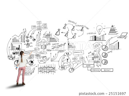 Girl sketching infographs 25151697