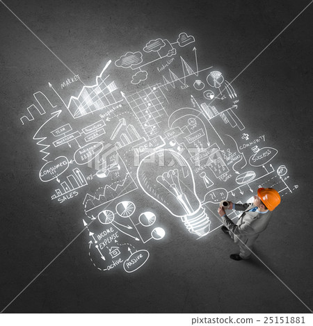 Man engineer thinking over his plan Man engineer thinking over his plan 25151881