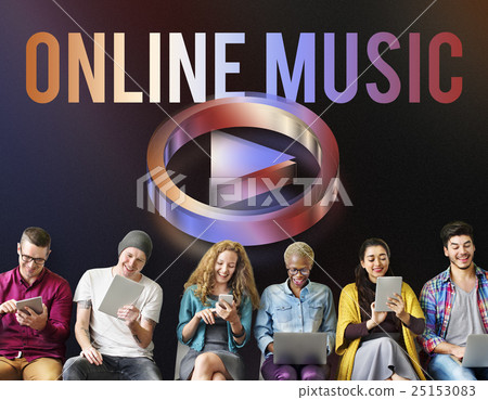 Digital Music Streaming Online Entertainment Media Concept Digital Music Streaming Online Entertainment Media Concept 25153083