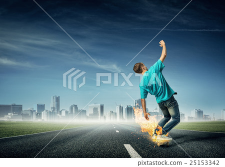 Teenager boy on skate 25153342