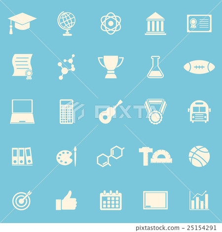 College color icons on blue background College color icons on blue background 25154291