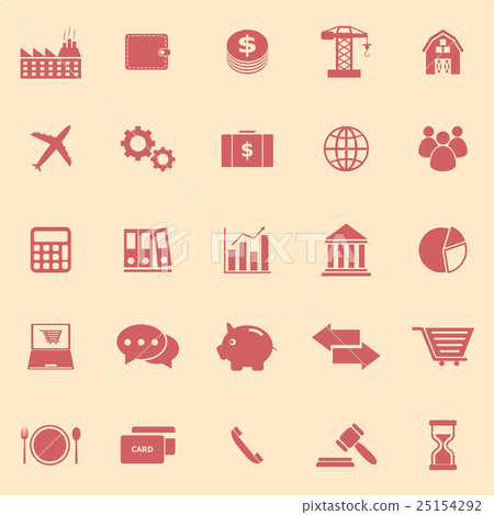 Economy color icons on yellow background Economy color icons on yellow background 25154292