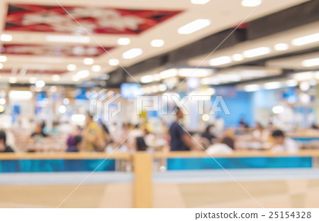 Blurred photo of food court and people in a superstore Blurred photo of food court and people in a superstore 25154328