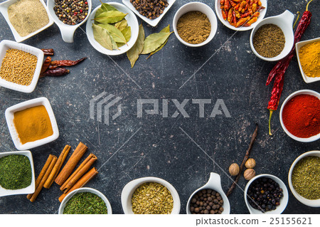 Various dried herbs and spices. Various dried herbs and spices. 25155621