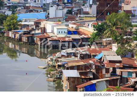 Colorful squatter shacks and houses, early morning 25156464