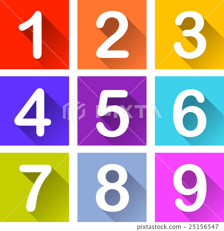 numbers coloful icons 25156547