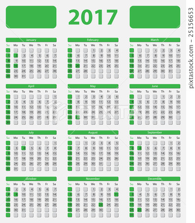 USA calendar 2017, with official holidays 25156653