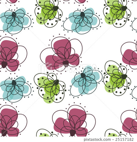 Beautiful seamless pattern with flowers 25157182