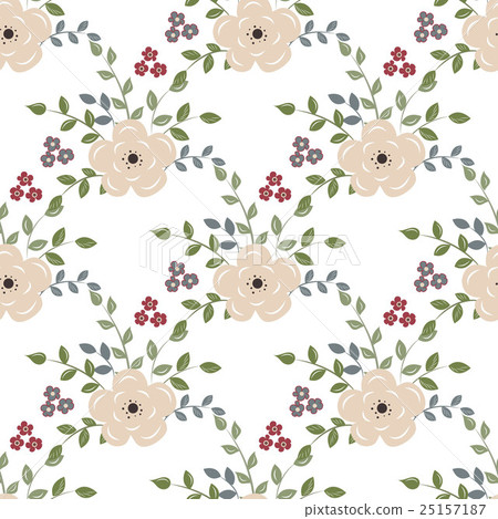 Seamless background with red flowers Seamless background with red flowers 25157187