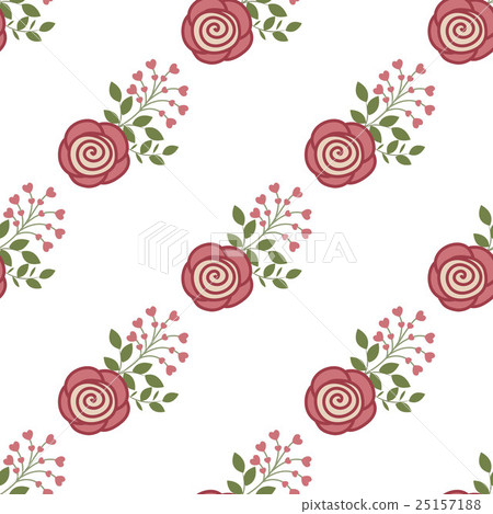 Seamless background with red flowers 25157188