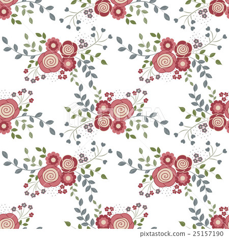 Seamless background with red flowers Seamless background with red flowers 25157190