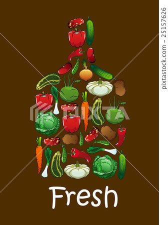 Fresh vegetables in shape of cutting board 25157626