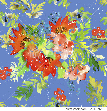 Watercolor seamless Christmas pattern - Stock Illustration [25157649 ...