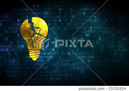 Finance concept: Light Bulb on digital background - Stock Illustration ...