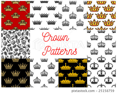Royal crowns seamless patterns 25158759