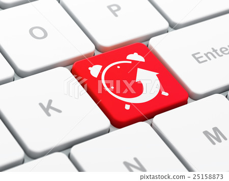 Time concept: Alarm Clock on computer keyboard Time concept: Alarm Clock on computer keyboard 25158873