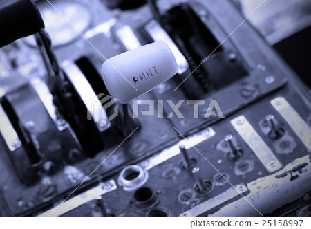 Center console and throttles in airplane Center console and throttles in airplane 25158997