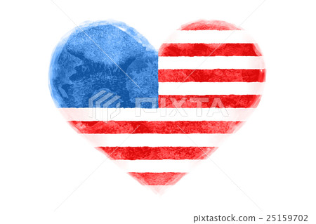 Poster of watercolor heart shape United State 25159702