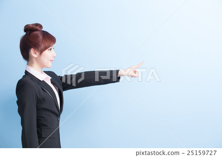 business woman show something business woman show something 25159727